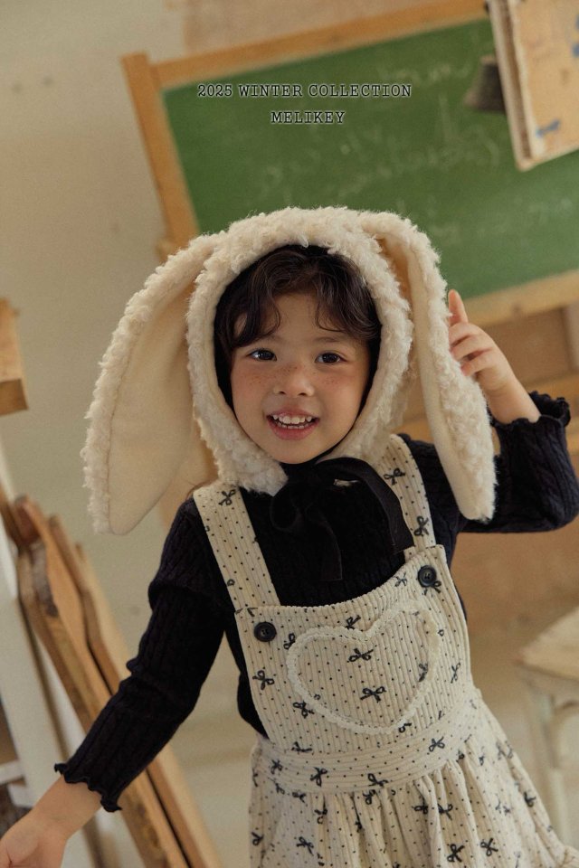 [melikey] Bunny Fleece Hat_Light Beige