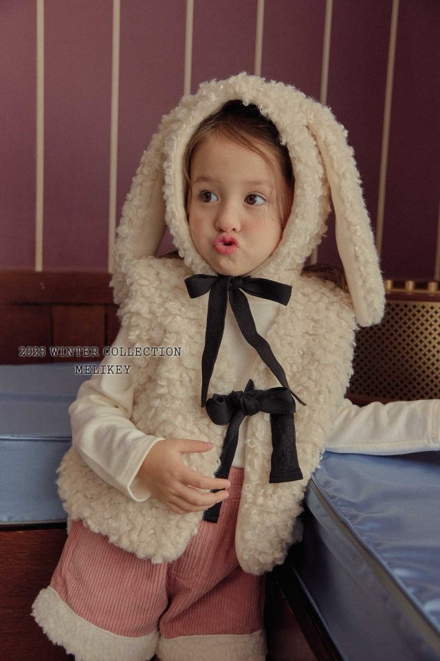 [melikey] Bunny Fleece Hat_Light Beige