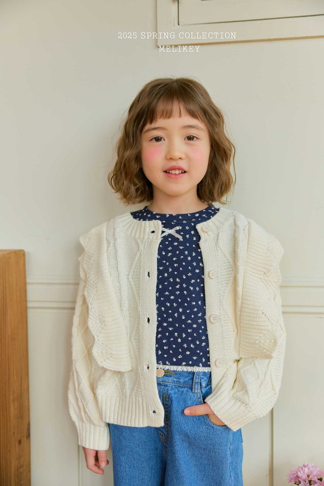 [melikey] Pastel Frill Cardigan_Ivory