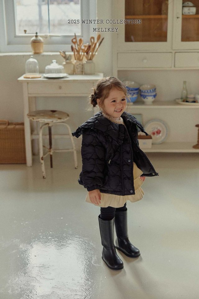 [melikey] Heart Quilted Puffer_Black
