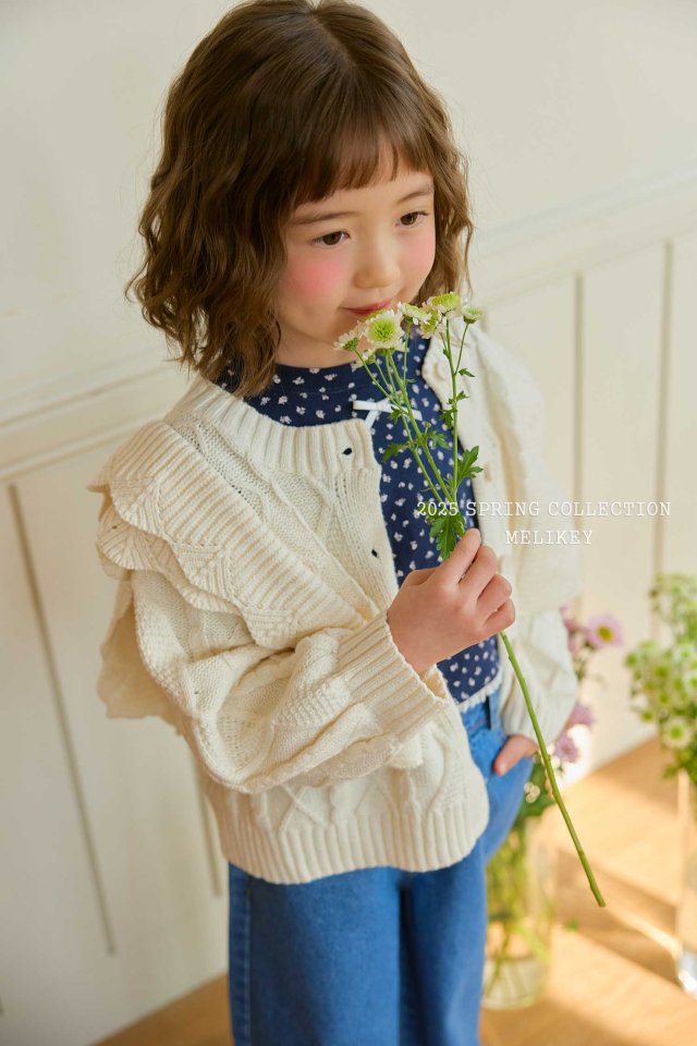 [melikey] Pastel Frill Cardigan_Ivory