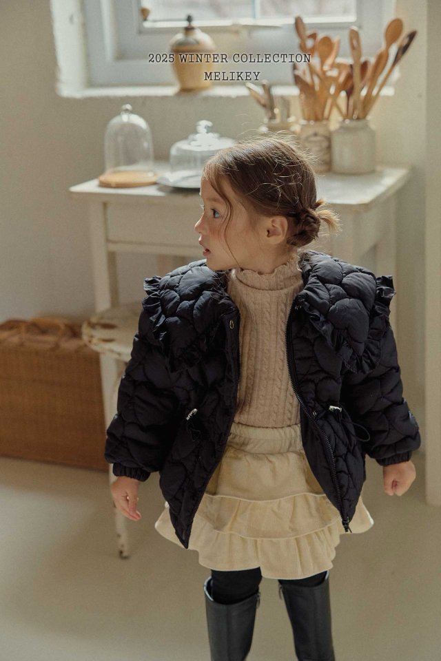 [melikey] Heart Quilted Puffer_Black