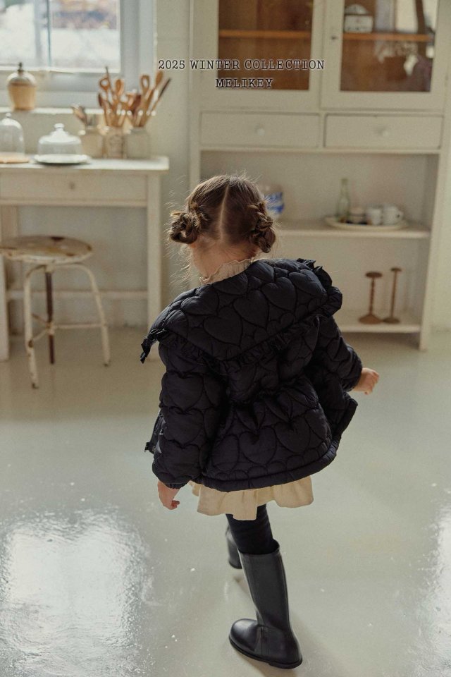 [melikey] Heart Quilted Puffer_Black