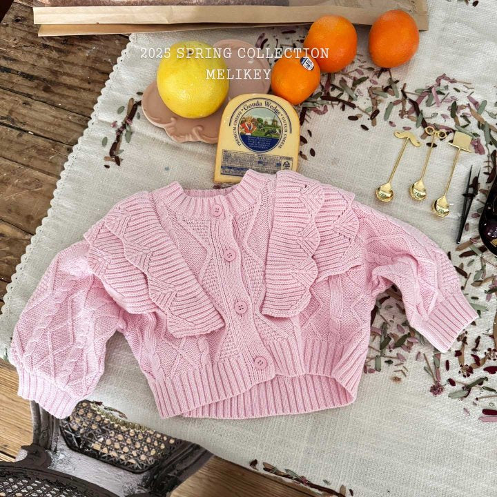 [melikey] Pastel Frill Cardigan_Pink