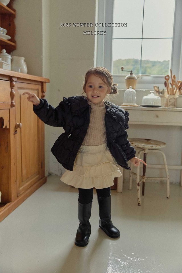 [melikey] Heart Quilted Puffer_Black