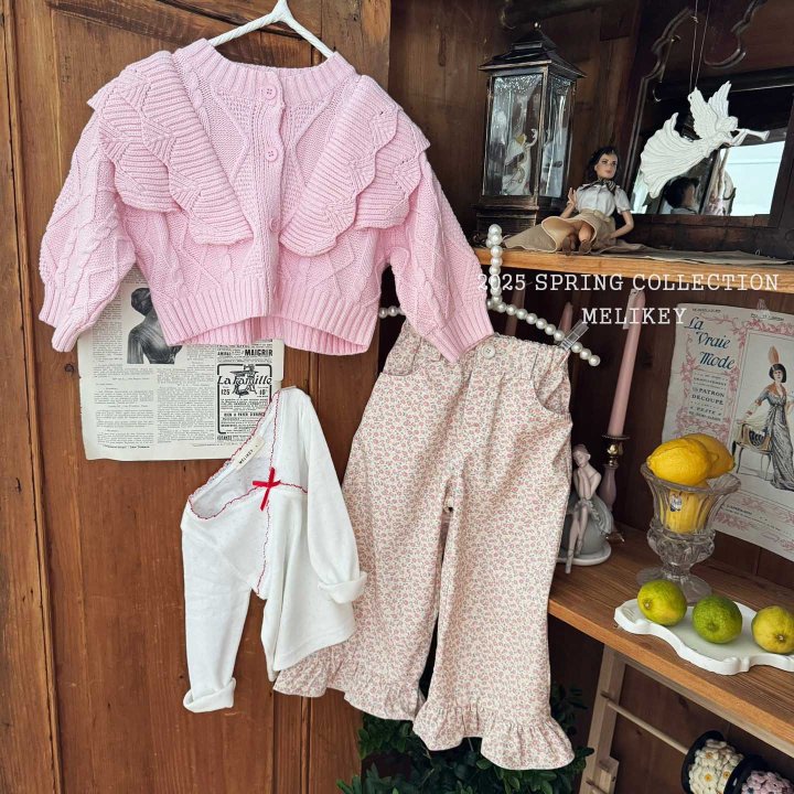 [melikey] Pastel Frill Cardigan_Pink