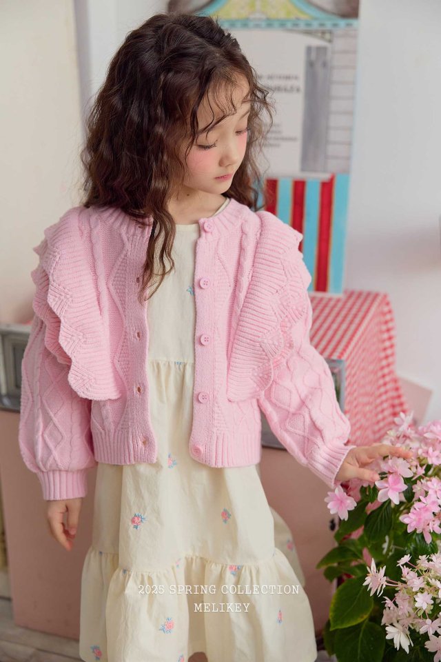 [melikey] Pastel Frill Cardigan_Pink