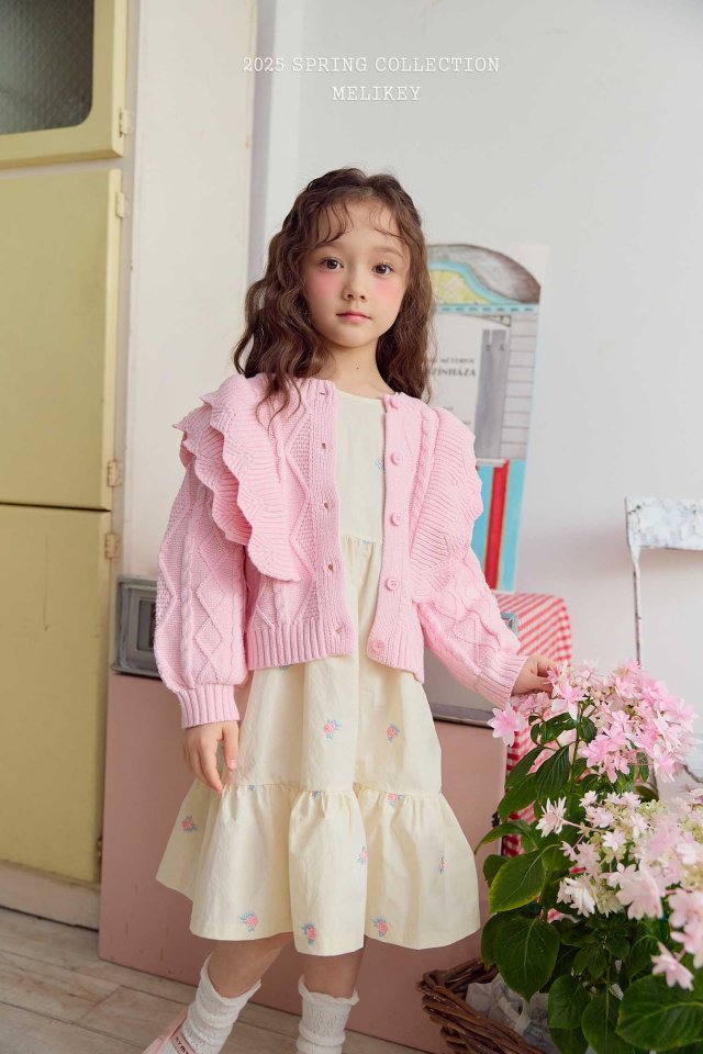 [melikey] Pastel Frill Cardigan_Pink