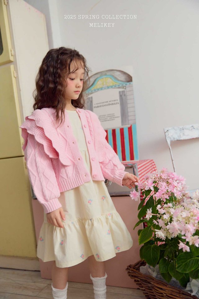 [melikey] Pastel Frill Cardigan_Pink