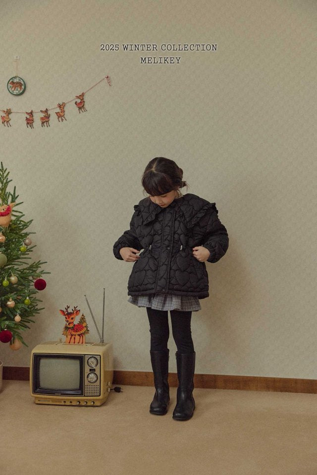 [melikey] Heart Quilted Puffer_Black