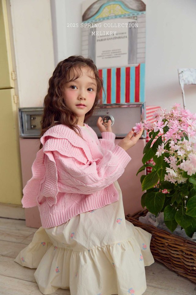 [melikey] Pastel Frill Cardigan_Pink