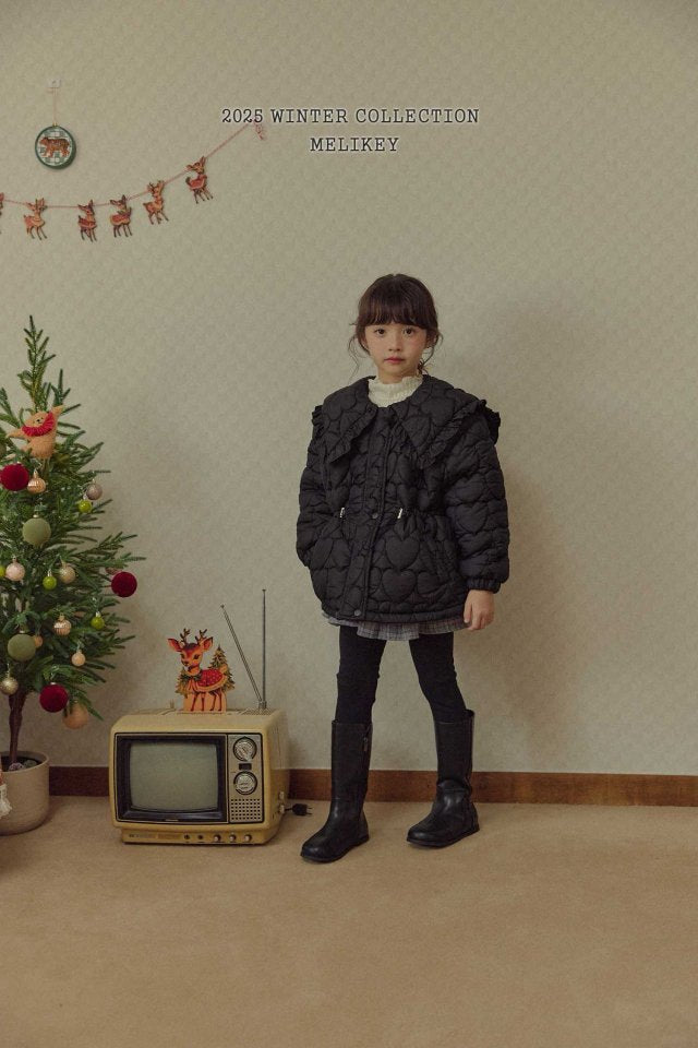 [melikey] Heart Quilted Puffer_Black
