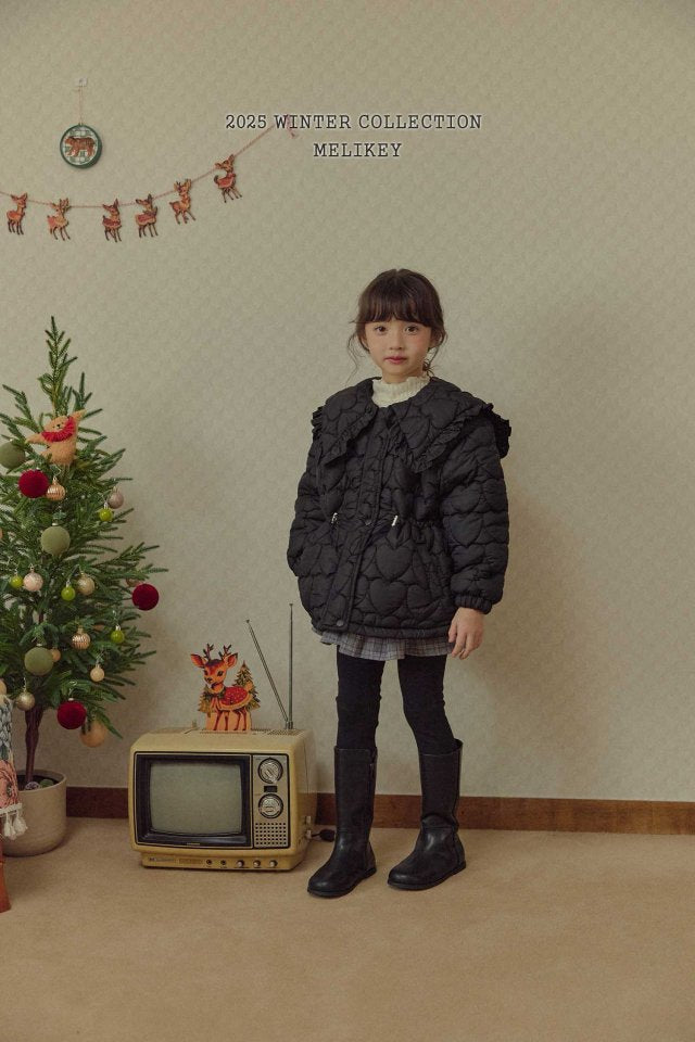 [melikey] Heart Quilted Puffer_Black