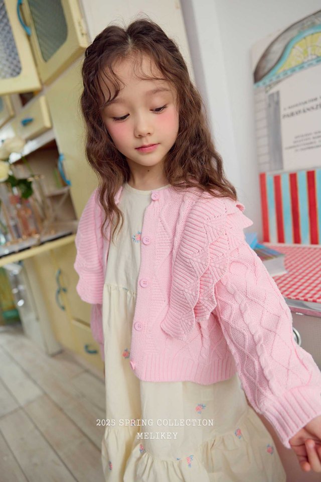 [melikey] Pastel Frill Cardigan_Pink