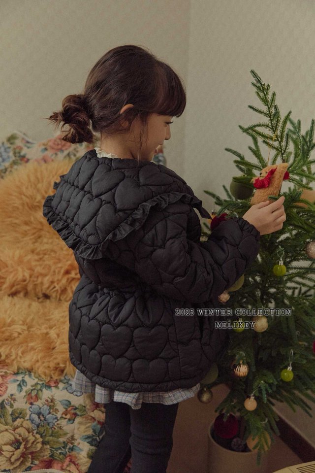 [melikey] Heart Quilted Puffer_Black