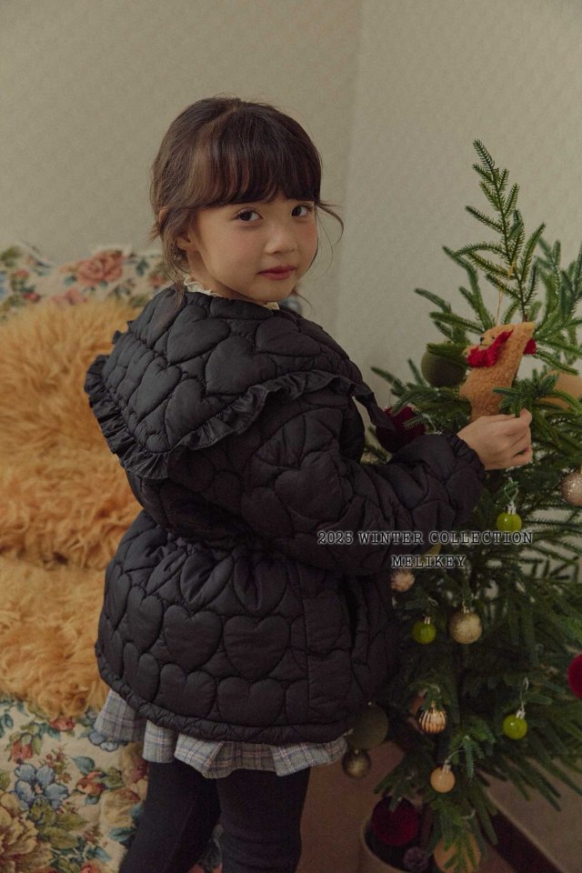 [melikey] Heart Quilted Puffer_Black