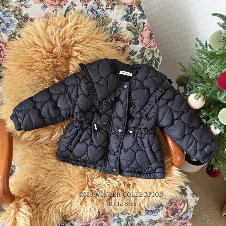 [melikey] Heart Quilted Puffer_Black