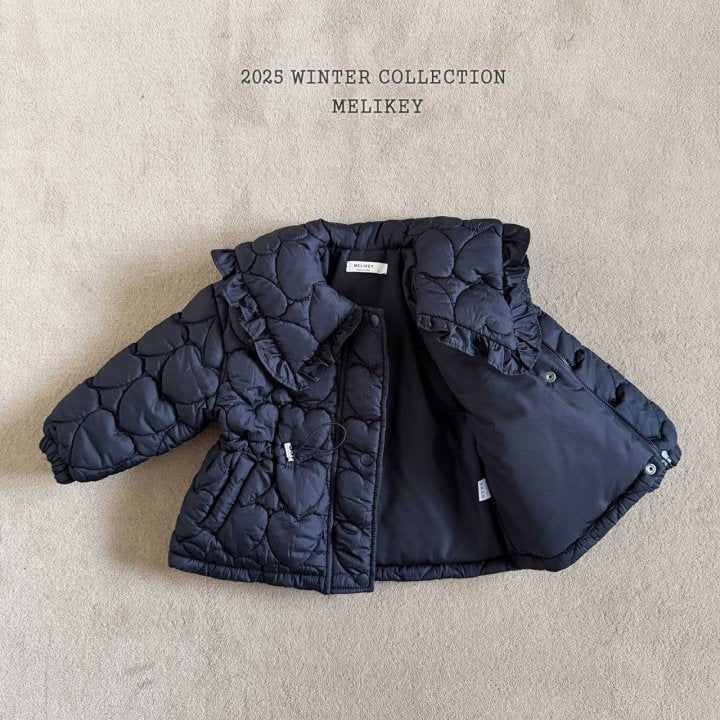 [melikey] Heart Quilted Puffer_Black