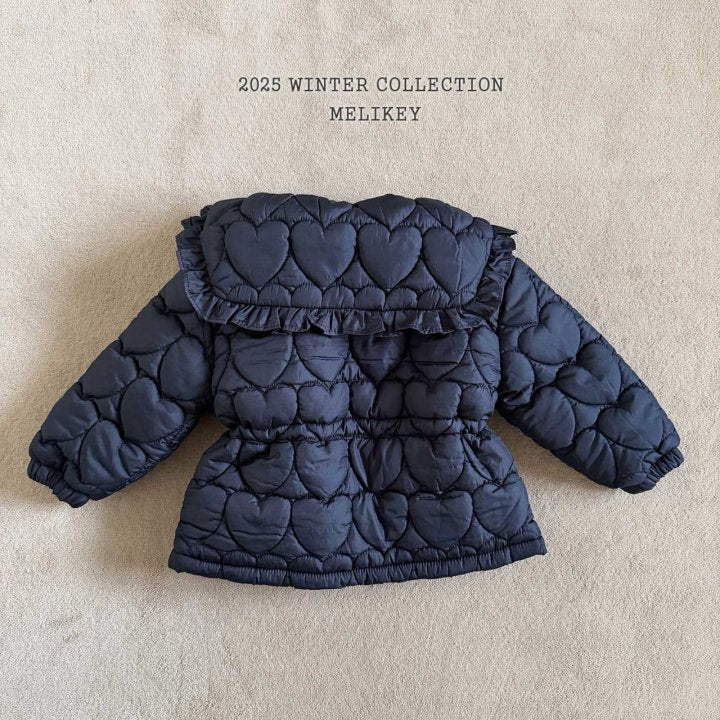 [melikey] Heart Quilted Puffer_Black