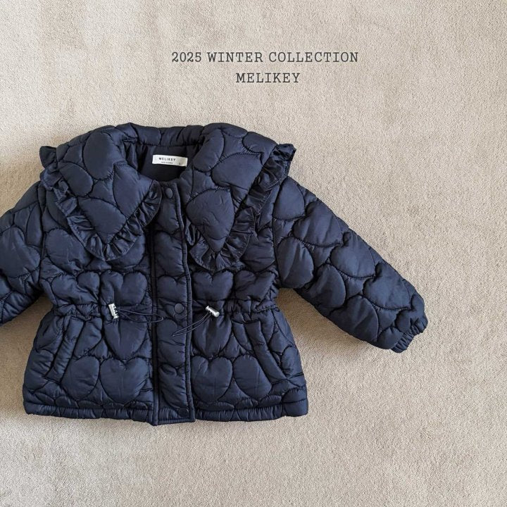 [melikey] Heart Quilted Puffer_Black