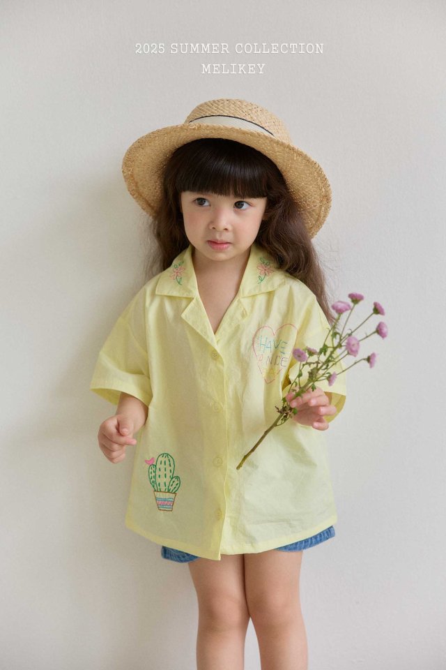 [melikey] Nice Embroidery Shirt_2colors