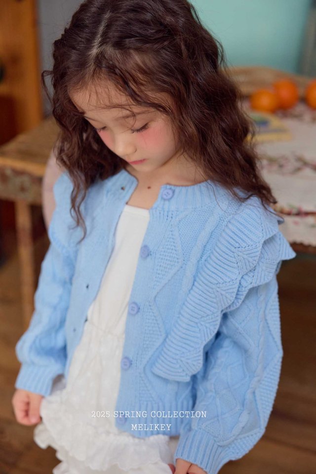 [melikey] Pastel Frill Cardigan_Skyblue