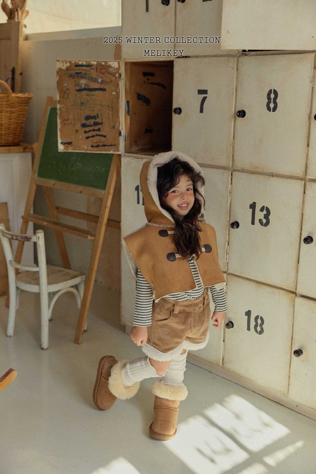 [melikey] Shearling Hooded Cape_Brown