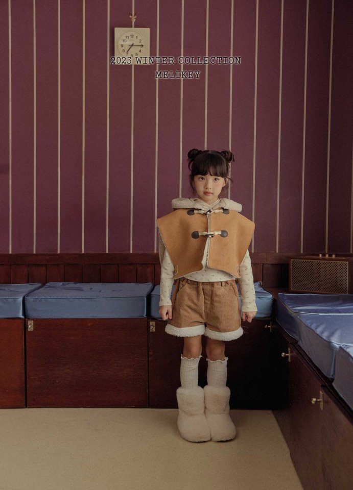 [melikey] Shearling Hooded Cape_Brown