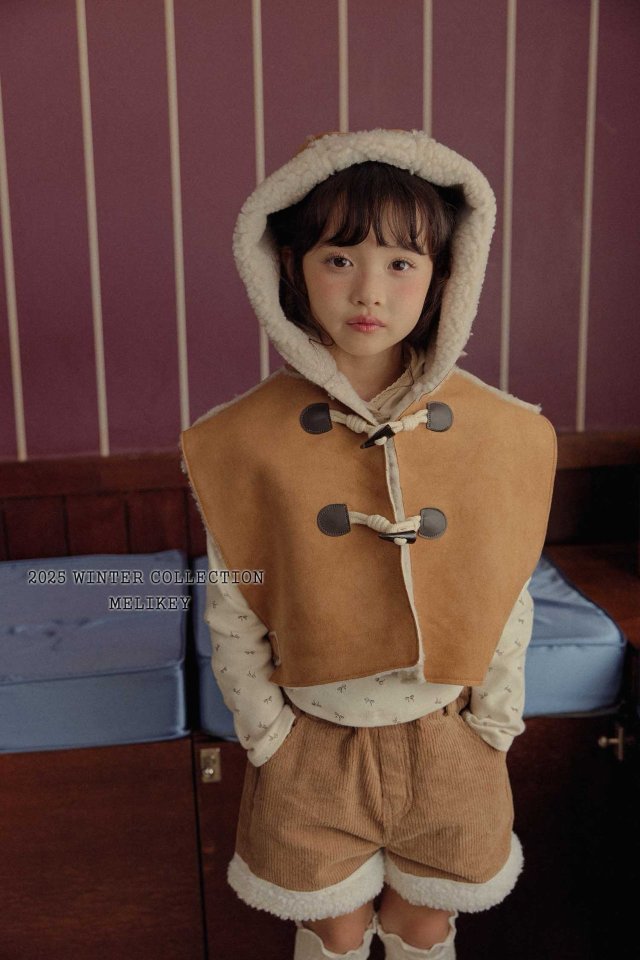 [melikey] Shearling Hooded Cape_Brown