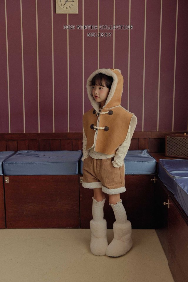 [melikey] Shearling Hooded Cape_Brown