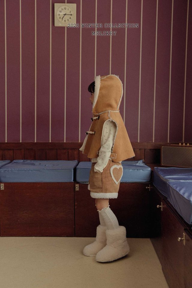 [melikey] Shearling Hooded Cape_Brown