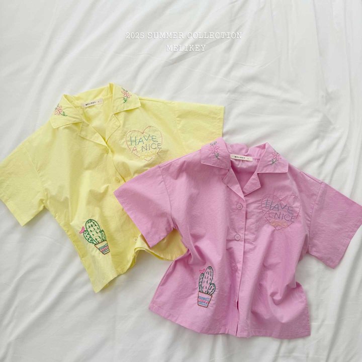 [melikey] Nice Embroidery Shirt_2colors