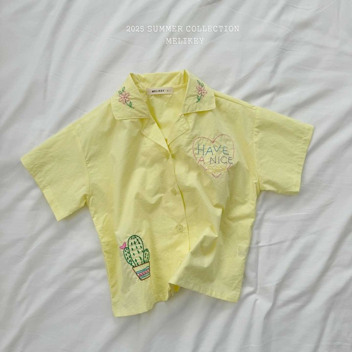 [melikey] Nice Embroidery Shirt_2colors