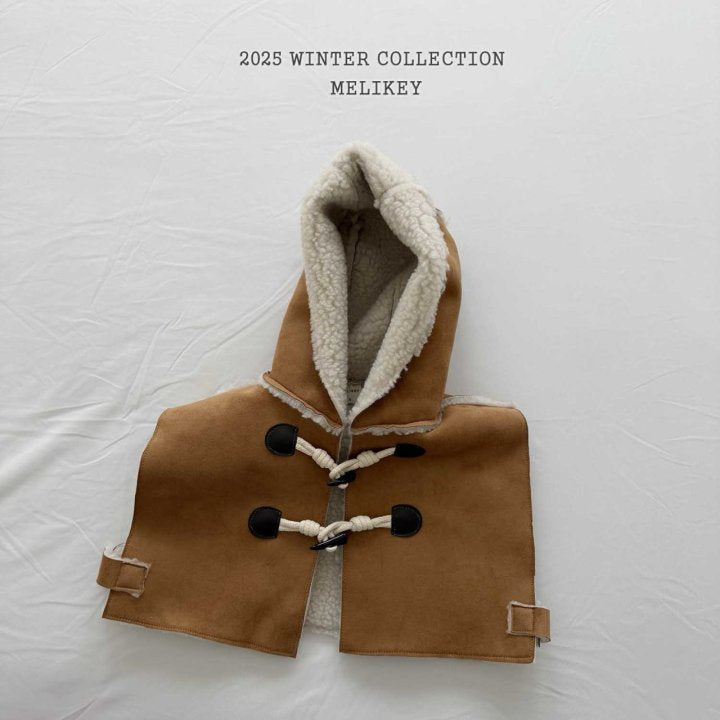 [melikey] Shearling Hooded Cape_Brown