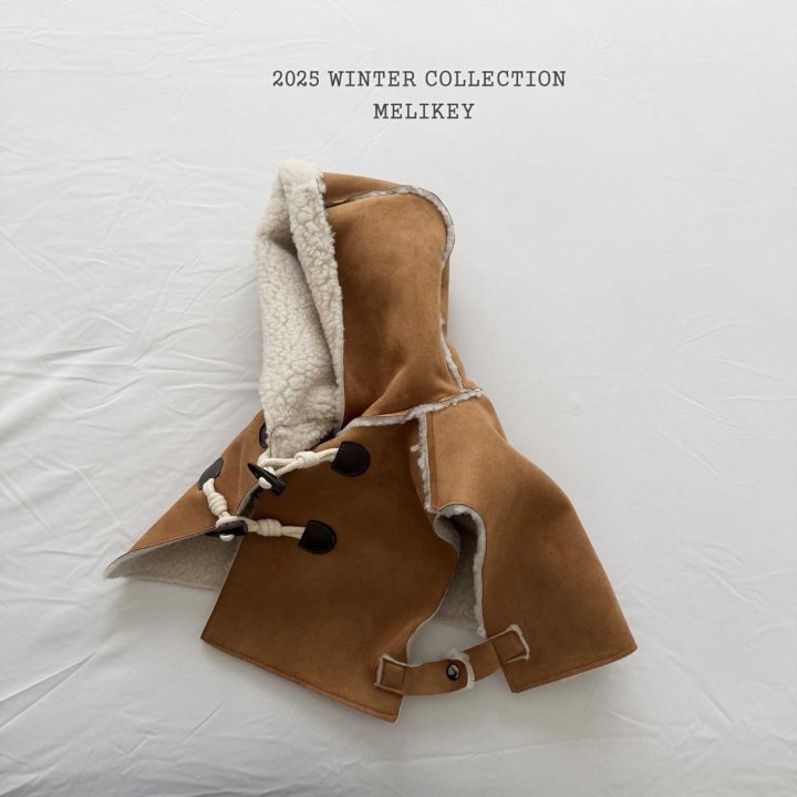 [melikey] Shearling Hooded Cape_Brown