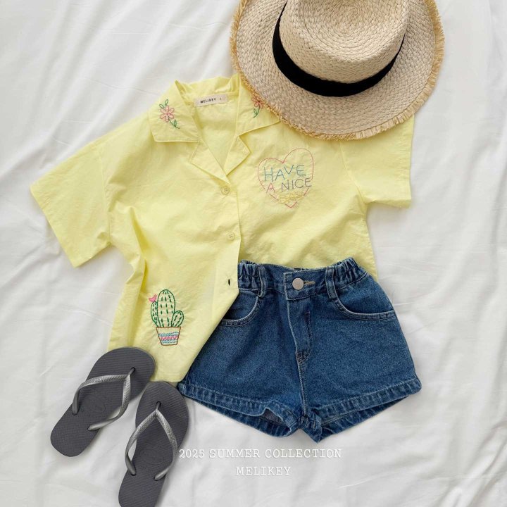 [melikey] Nice Embroidery Shirt_2colors
