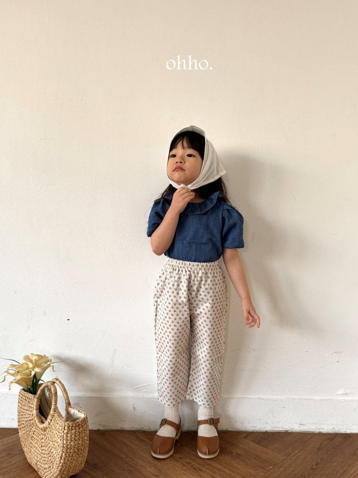 [ohho] Denim frill Blouse_2colors