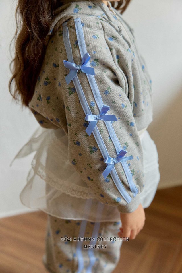 [melikey] Flower Ribbon Hoodie Zip-up_2colors