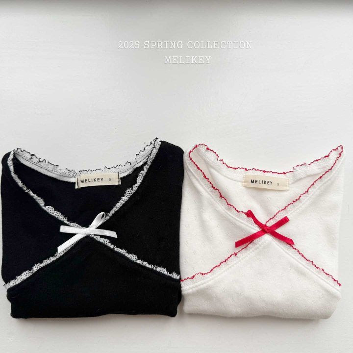 [melikey] Diamond Ribbon T-shirt_2colors