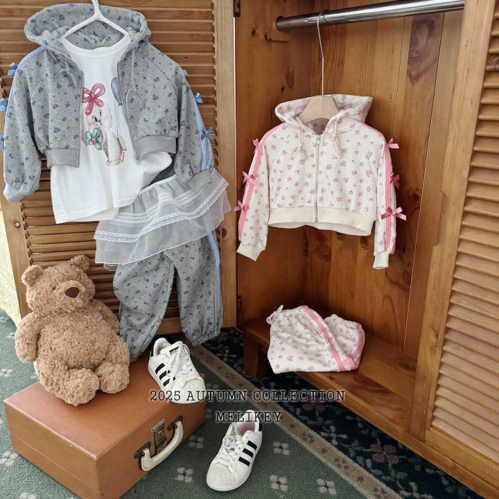 [melikey] Flower Ribbon Hoodie Zip-up_2colors