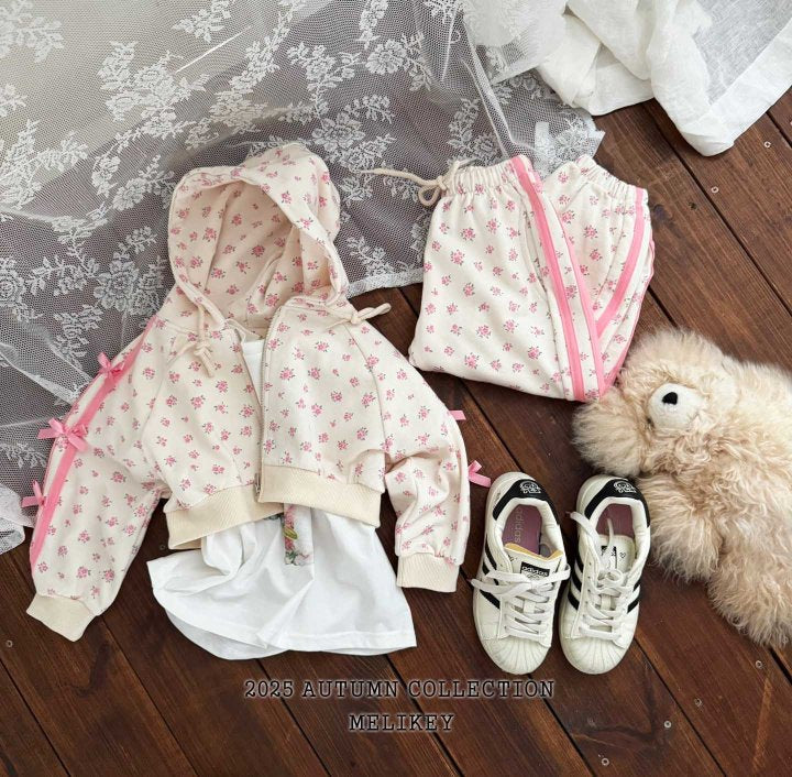 [melikey] Flower Ribbon Hoodie Zip-up_2colors
