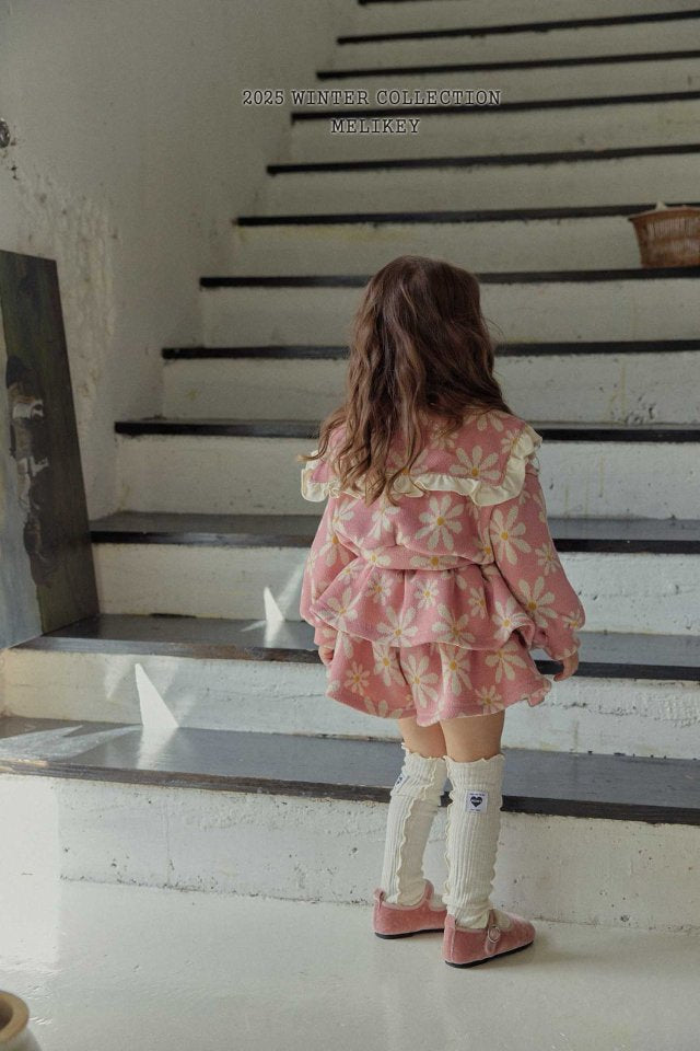 [melikey] Knit Flower Frill Shorts_Pink