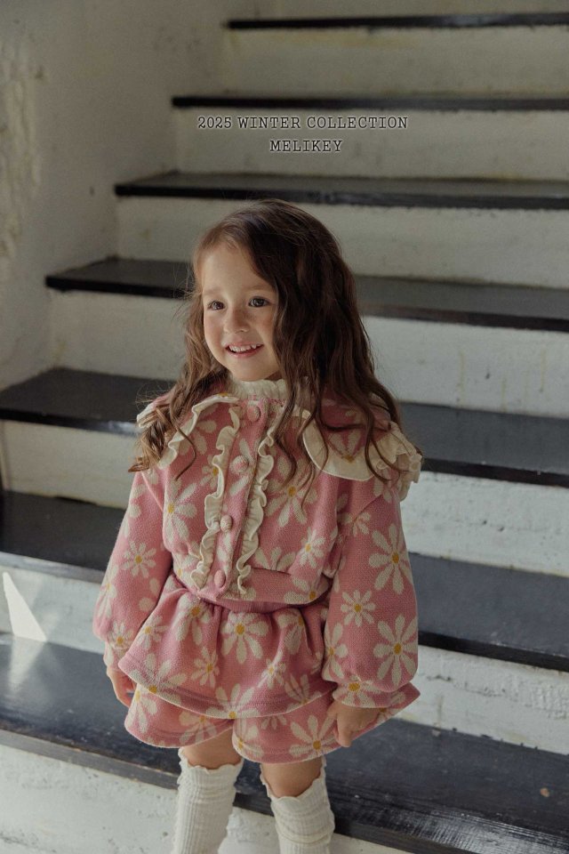 [melikey] Knit Flower Frill Shorts_Pink