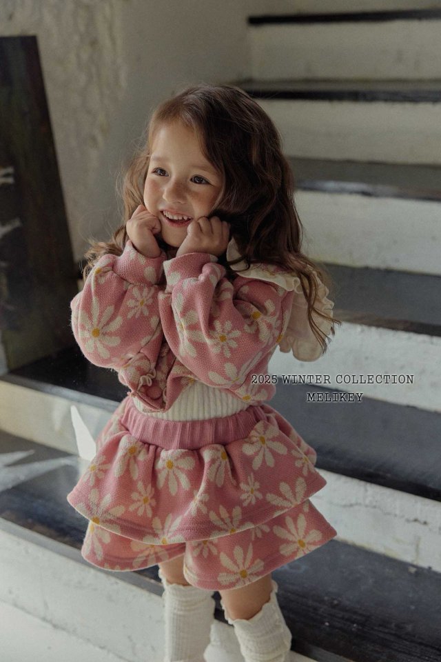[melikey] Knit Flower Frill Shorts_Pink