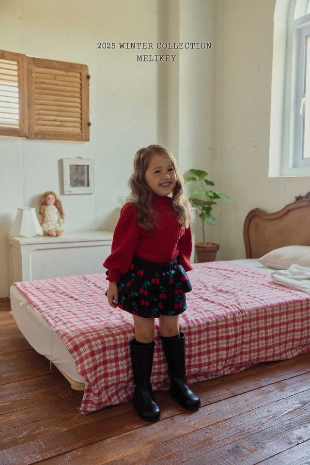[melikey] Cherry Frill Shorts_Black