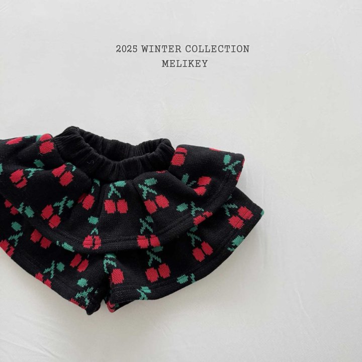[melikey] Cherry Frill Shorts_Black