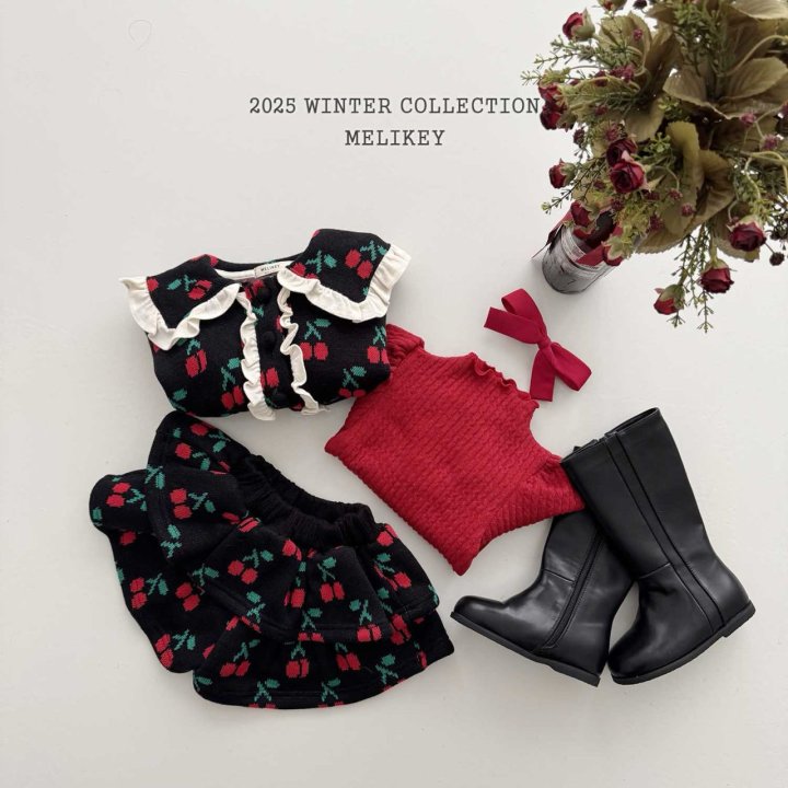 [melikey] Cherry Frill Shorts_Black