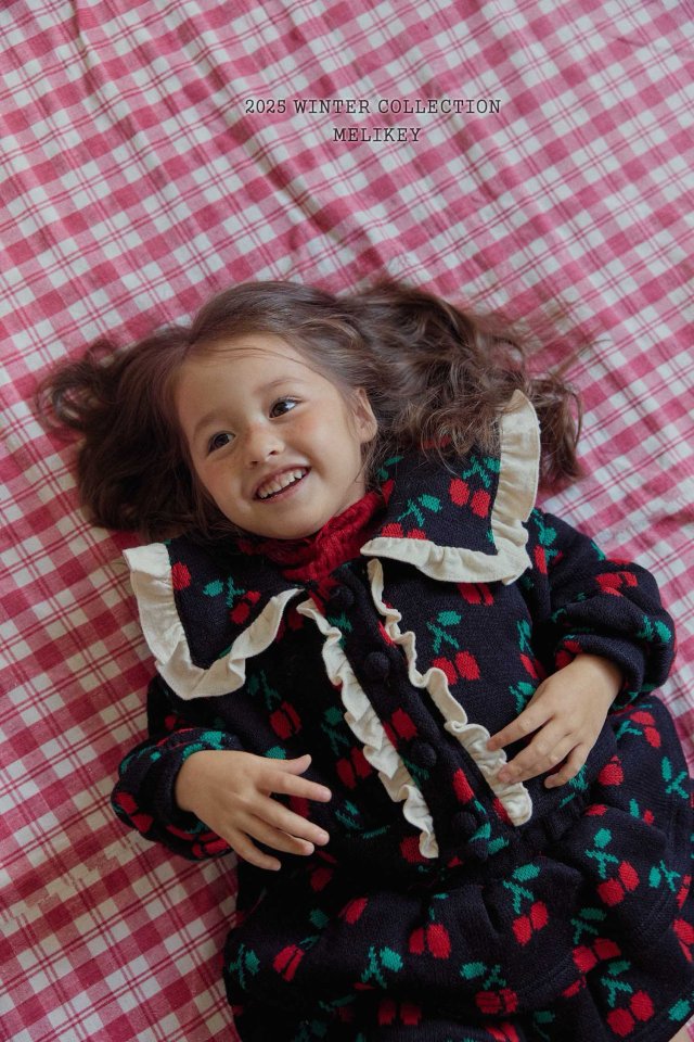 [melikey] Cherry Frill Cardigan_Black