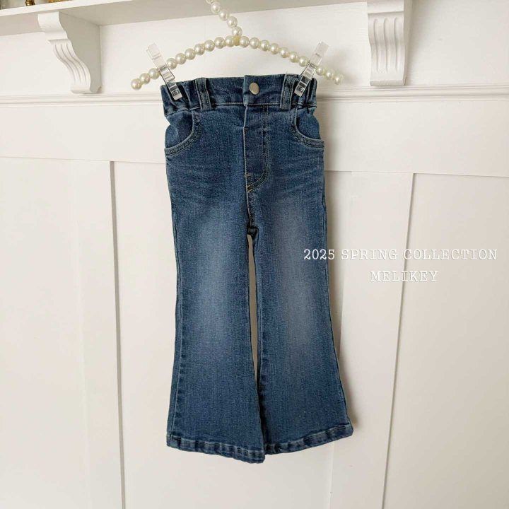 [melikey] Heart Denim Flare Pants