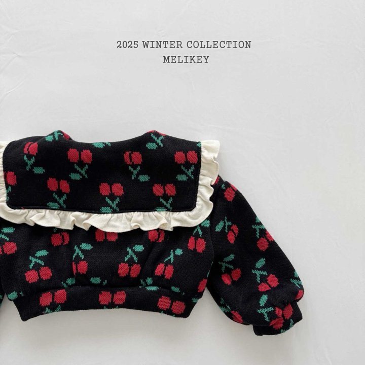 [melikey] Cherry Frill Cardigan_Black